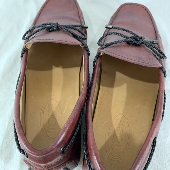 TOD'S Oxblood/Burgundy Leather Size 8 US 9 - Picture 11 of 13